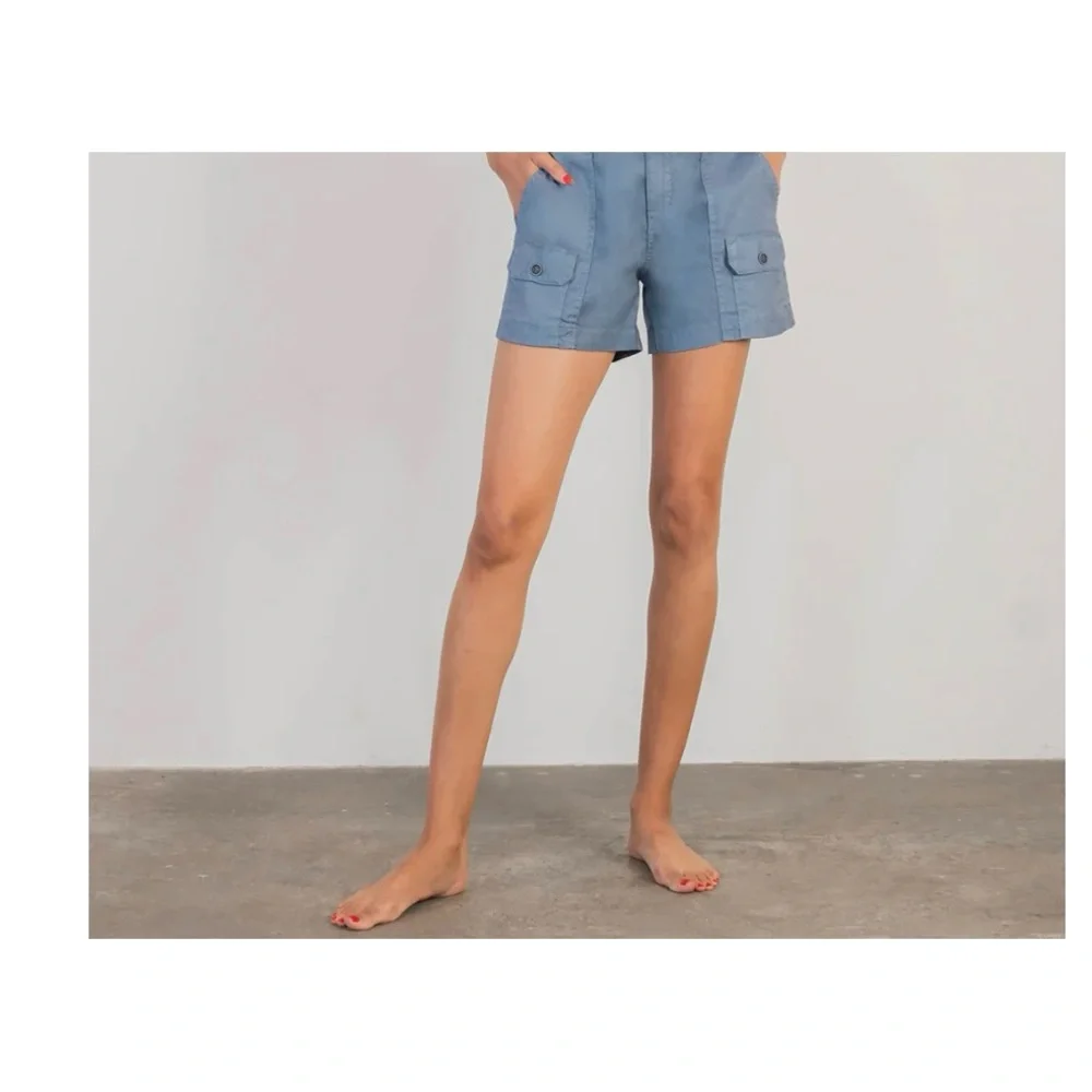NWT $90 Level 99 Brand Cargo Shorts - blue/gray steel‎ blueTencel eco size 25 26